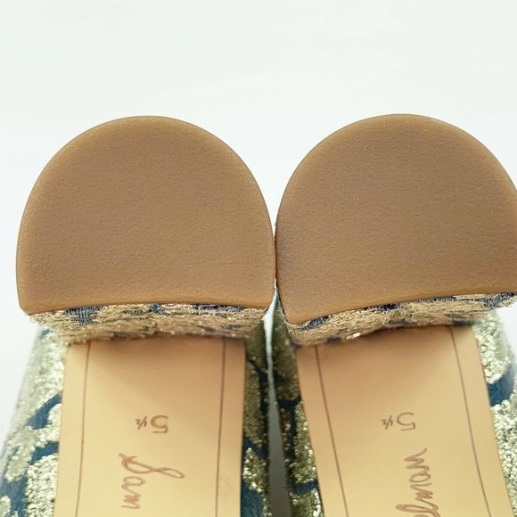 Sam Edelman Stillson Pumps 5.5 Blue Metallic Gold - Picture 7 of 7